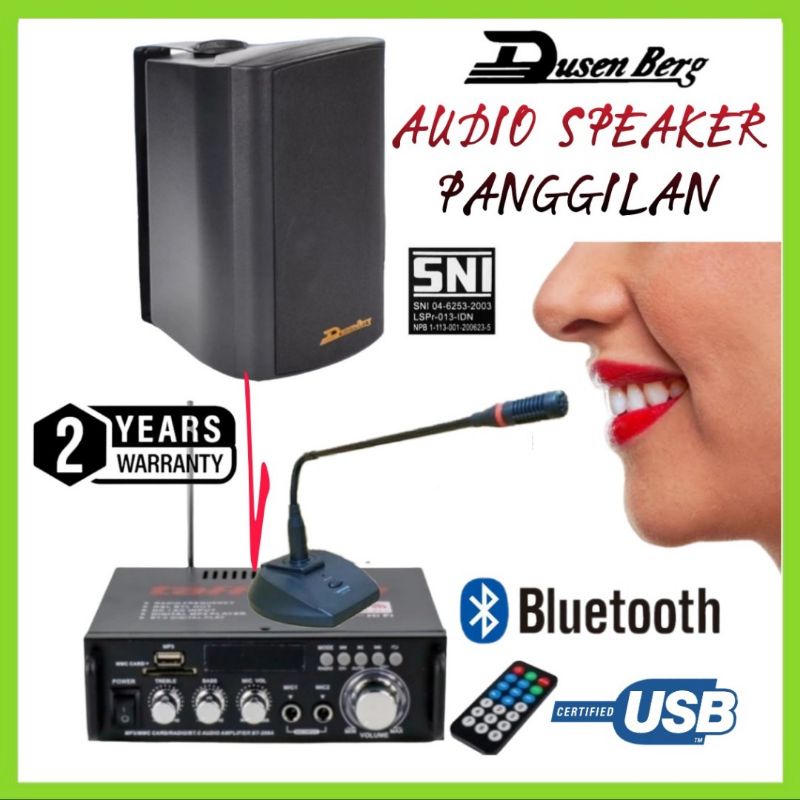 Sound Speaker 4 Inch Panggilan DUSENBERG Plus Mic Meja, Suara Bagus.!!