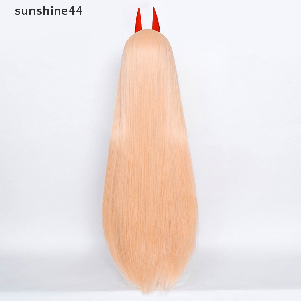 Sunshine Wig / Rambut Palsu Sintetis Panjang Model Anime Chain Man Makima Power Warna Oranye / Pink Untuk Cosplay