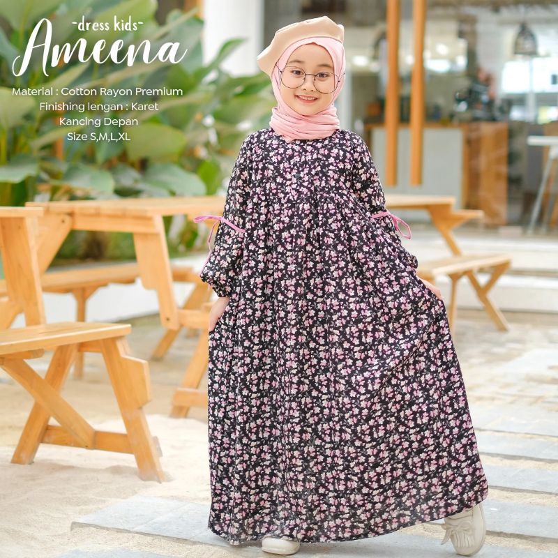 New-Gamis Anak/Homey Dress Anak-Homey Dress Ameena-Bahan Katun Rayon Premium-Busana Muslim Anak murah