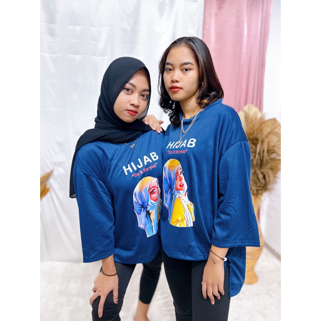 KAOS OVERSIZE HIJAB GIRL / ATASAN KAOS JUMBO XXXL / ATASAN OVERSIZE BIGSIZE