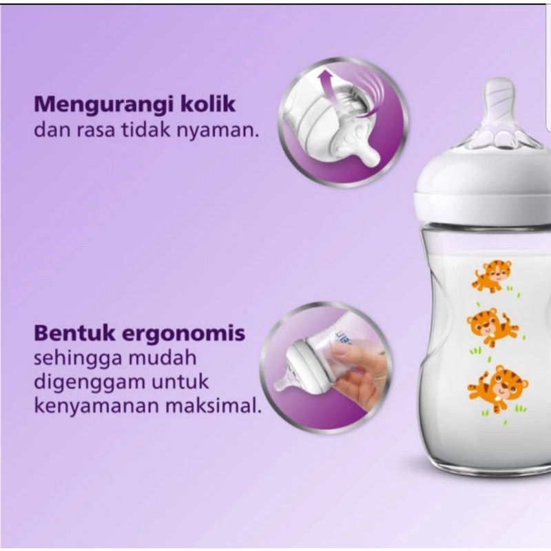 Pihilips Avent Natural Bottle Single 9Oz Tiger SCF627/40 ...Botol bayi