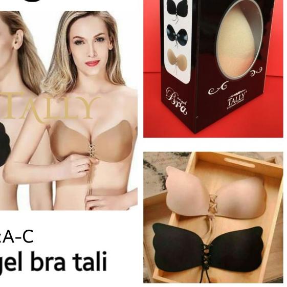 ANGEL WINGS BRA TALI SILIKON BRA TALLY (ADA BOX) TRUSTED ORIGINAL - Hitam, CupCTanpaKardus