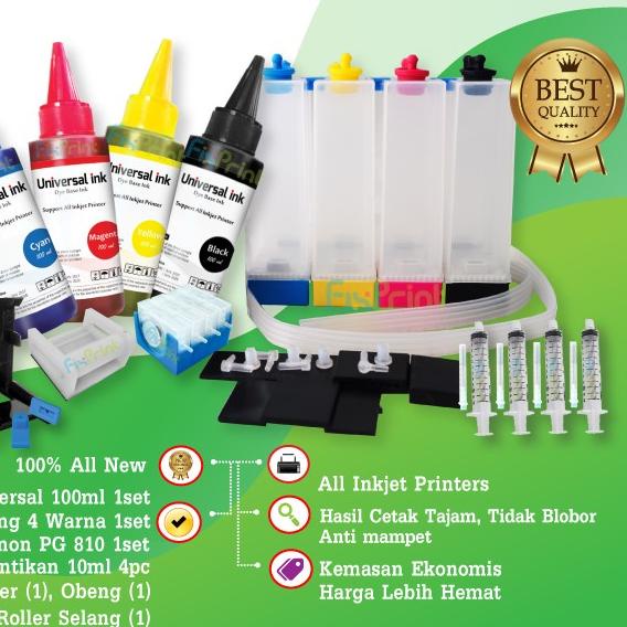 Paket Infus Printer Canon iP2770 MP287 MP237 MP258 Cartridge 810 811