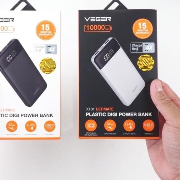 Power Bank VEGER ULTIMATE LED DIGITAL 10000 mAh X101 - Hitam