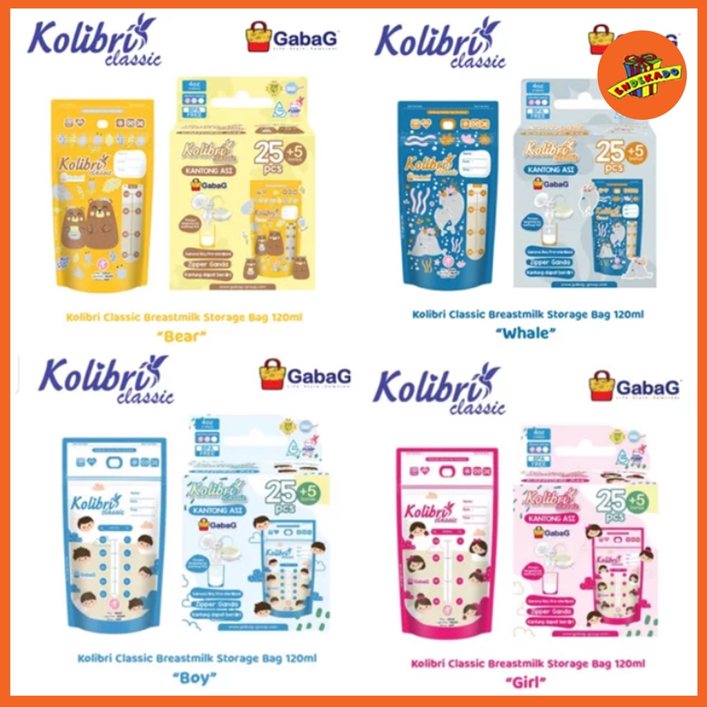 MAKASSAR! GABAG KANTONG ASI KOLIBRI CLASSIC 120ML BOY/GIRL 30pc