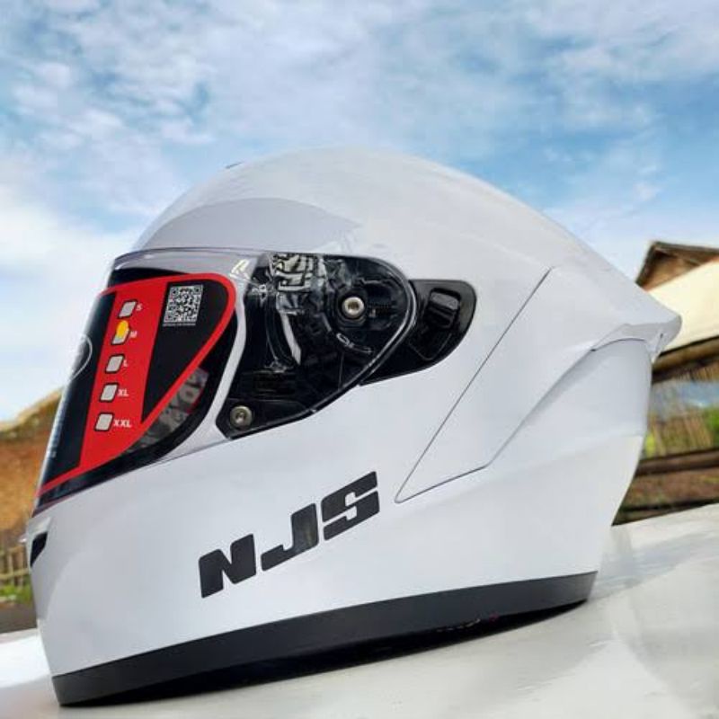 HELM NJS ZX_1 WHITE PAKET GANTENG