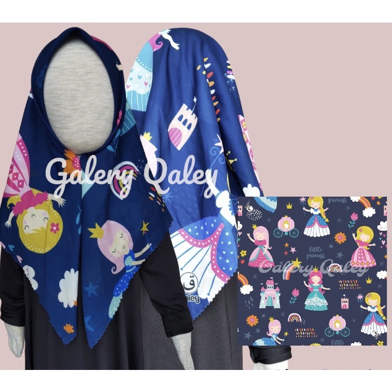 VOAL PRINTING INSTANT MOTIF PRINCESS / VOAL PRINTING ANAK / VOAL PRINTING KIDS / HIJAB INSTANT ANAK