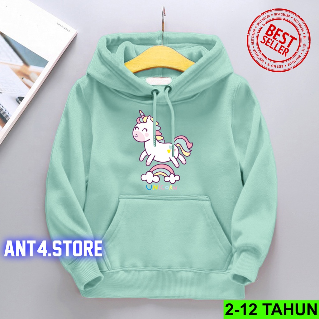 Sweater Hoodie Anak Perempuan Usia 2 - 12 Tahun Jaket Anak Cewek Unicorn