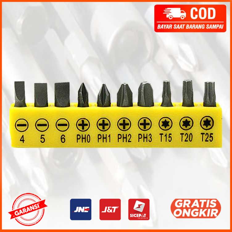 Set Kepala Mata Obeng Screwdriver Bit 10 PCS ZC005