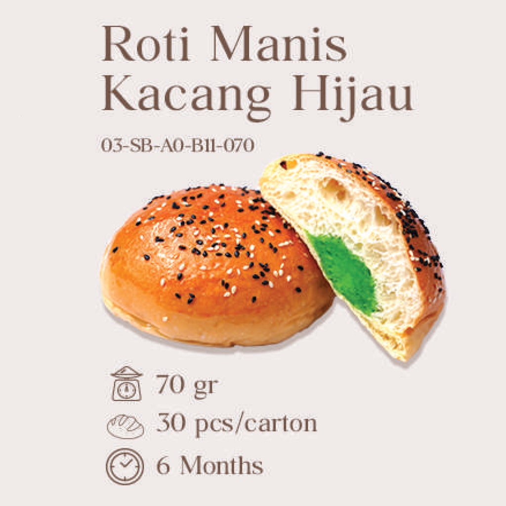 

ROTI MANIS KACANG HIJAU FRESH/READY-TO-EAT (KARTON)