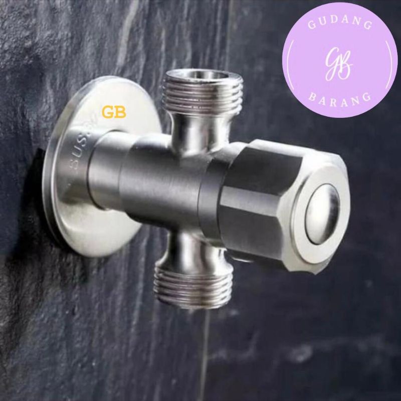 Stop Kran T Shower Kamar Mandi Stainless - Kran Cabang Shower Double Tee