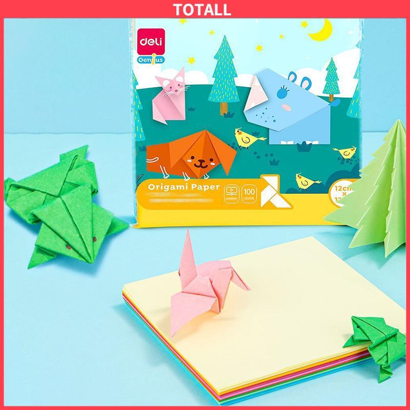 COD Kertas Karton Buatan tangan 10 warna anak-anak Karton Kertas Origami Siswa Sekolah Dasar Taman Kanak-kanak-Totall