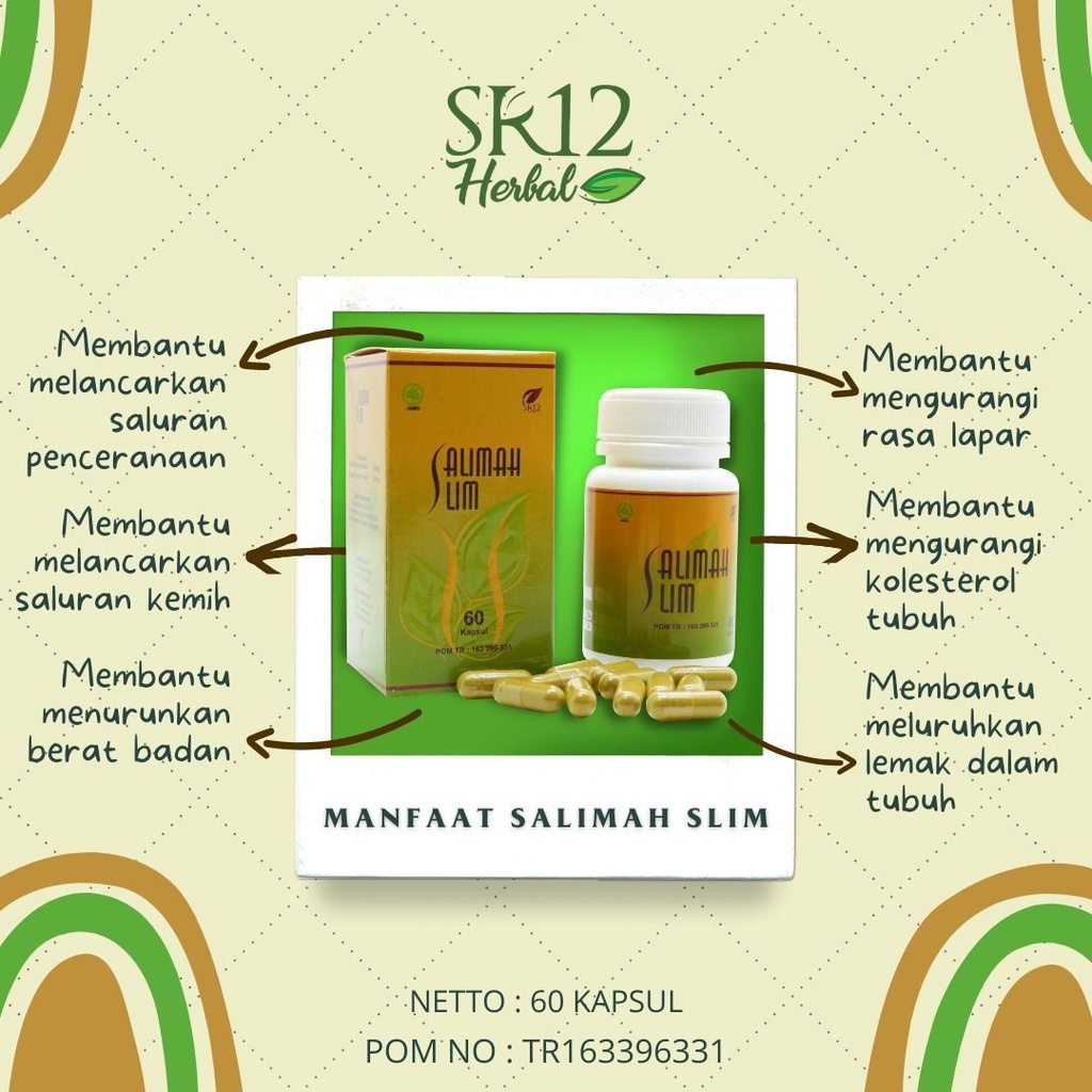 Pelangsing Herbal Alami SALIMAH SLIM SR12 Peluntur Lemak Obat Diet Alami BPOM BLILA