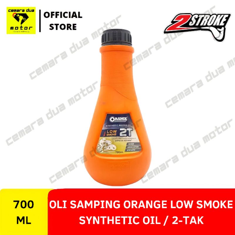 OLI SAMPING ORANGE MOTOR 2 TAK WANGI PERMEN KARET QRANGE 2T TUTUP HITAM 700 ML RACING LOW SMOKE SYNT