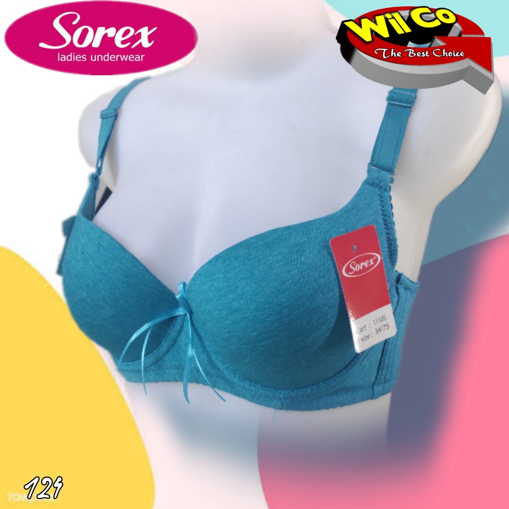 K124 - BRA/BH WANITA SOREX MELANGE BUSA TIPIS ADA KAWAT TIGA PENGAIT CUB B SIZE 34 - 40