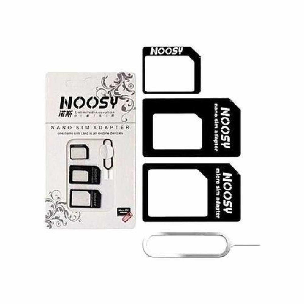 ADAFTER SIM CARD NOOSY 4IN1 NANO PIN JARUM DUDUKAN KARTU STANDART