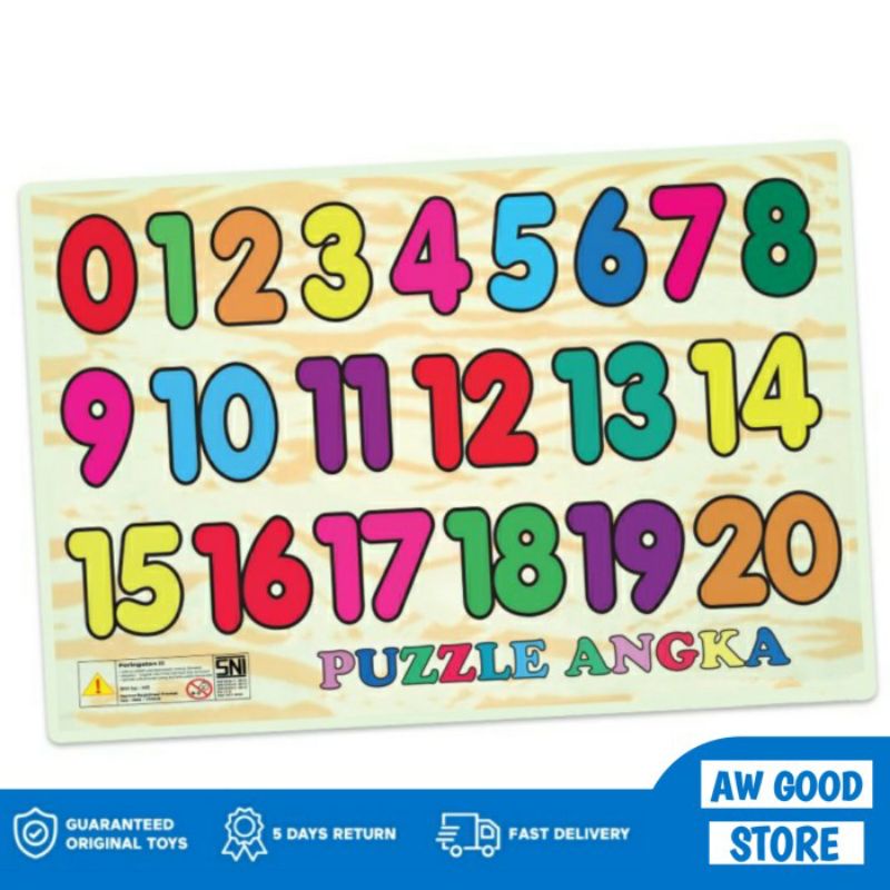 Mainan Puzzle Angka - Mainan Puzzle Kayu Angka Edukasi Anak