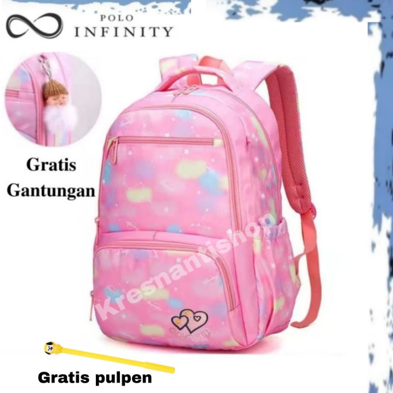 Tas ransel sekolah anak SD perempuan import