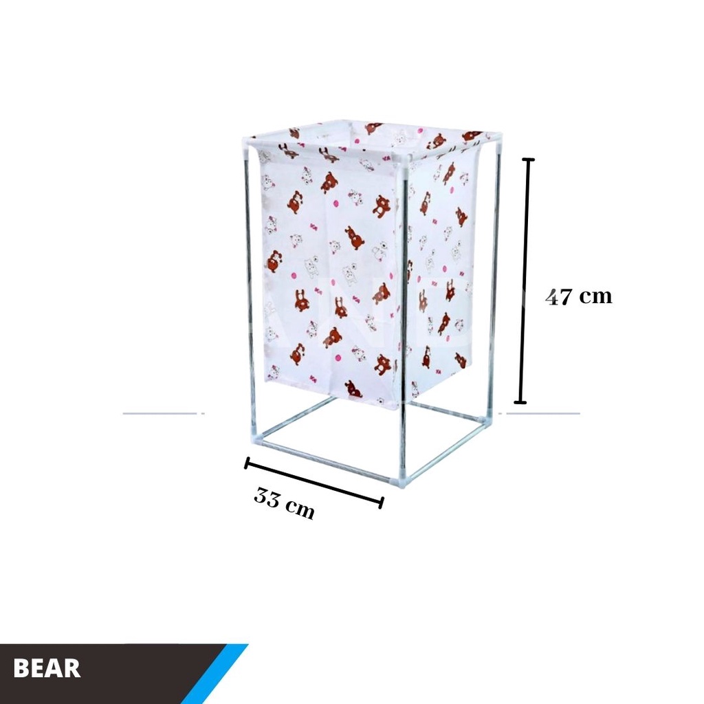 Keranjang Laundry Stand Pakaian Kotor Bahan PEVA Ukuran 47cm x 33cm