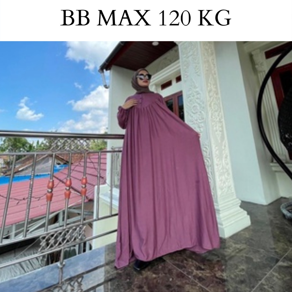 Victoria Dress -Gamis Wanita Jumbo LD 150cm Bahan Rayon Twill