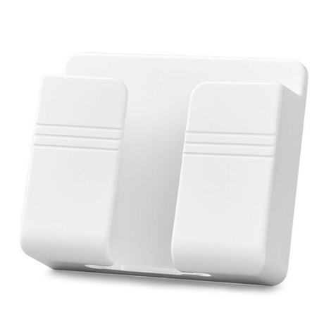 rak hp akrilik holder hp tempel tembok holder hp tempel dinding wall phone holder gantungan hp remot-Putih biasa