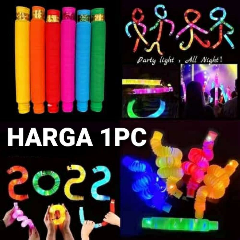 Pop Pipes Mainan Viral CEV Light Up Pop Tubes Pop Pipes Mainan Lampu Stick Pipa Selang Fidget Toy-1
