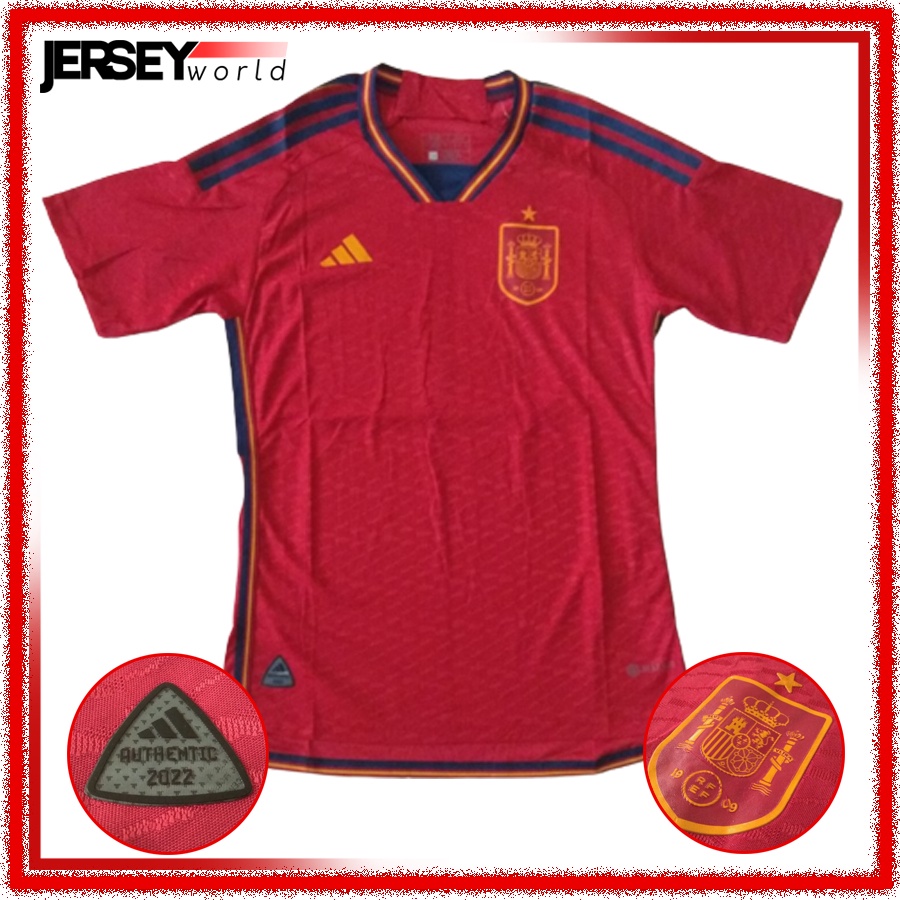 Jersey Spanyol Home Player Issue Piala Dunia World Cup 2022-2023 PREMIUM GRADE ORI - Ada Big Size XX