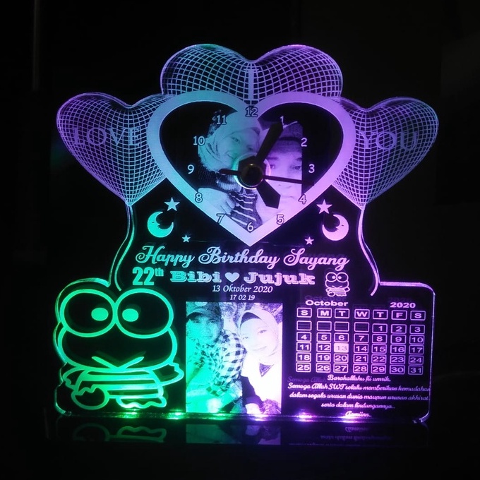 kado unik lampu hias akrilik wedding,natal,ulang tahun,anniv