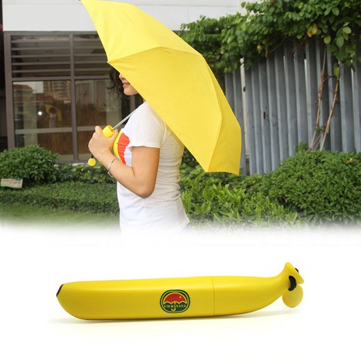 Payung Lipat Design Cute Pisang Banana Umbrella UV Protection Kuning