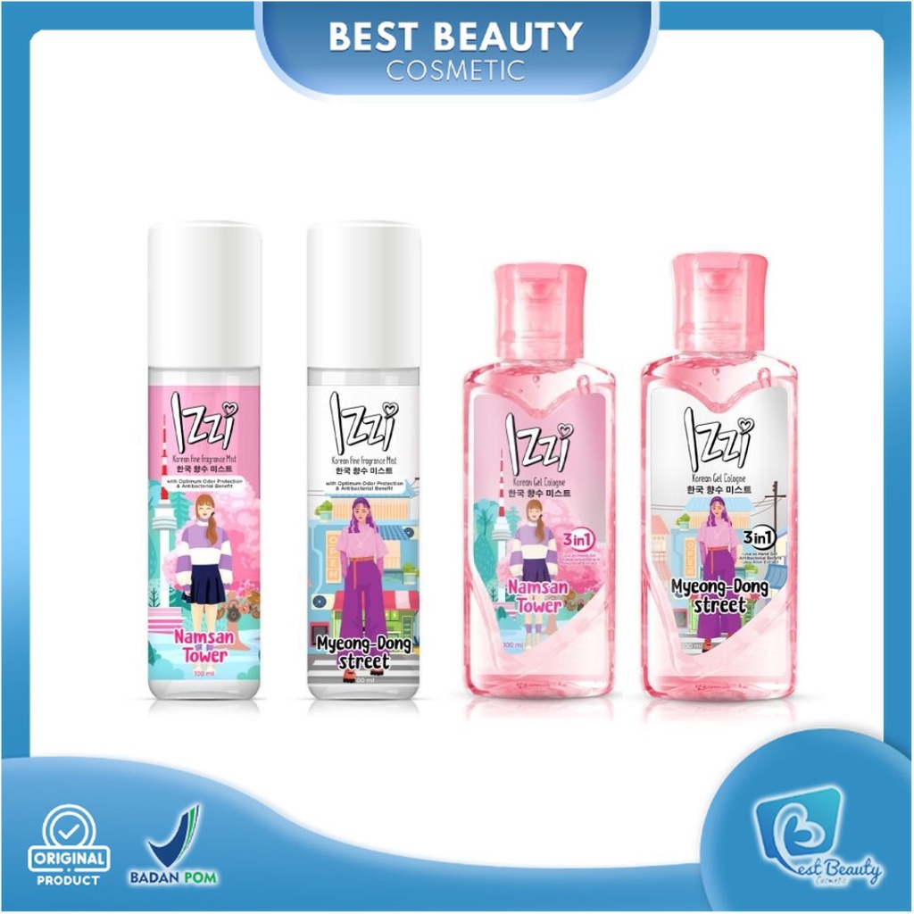 ★ BB ★ IZZI Korean Gel Cologne - Fine Fragrance Mist 100ml | Parfum Wanita - Myeongdong Street - Namsan Tower