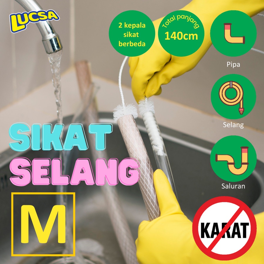 LUCSA Sikat Selang M 140cm - Hose Brush Pipe Brush Medium