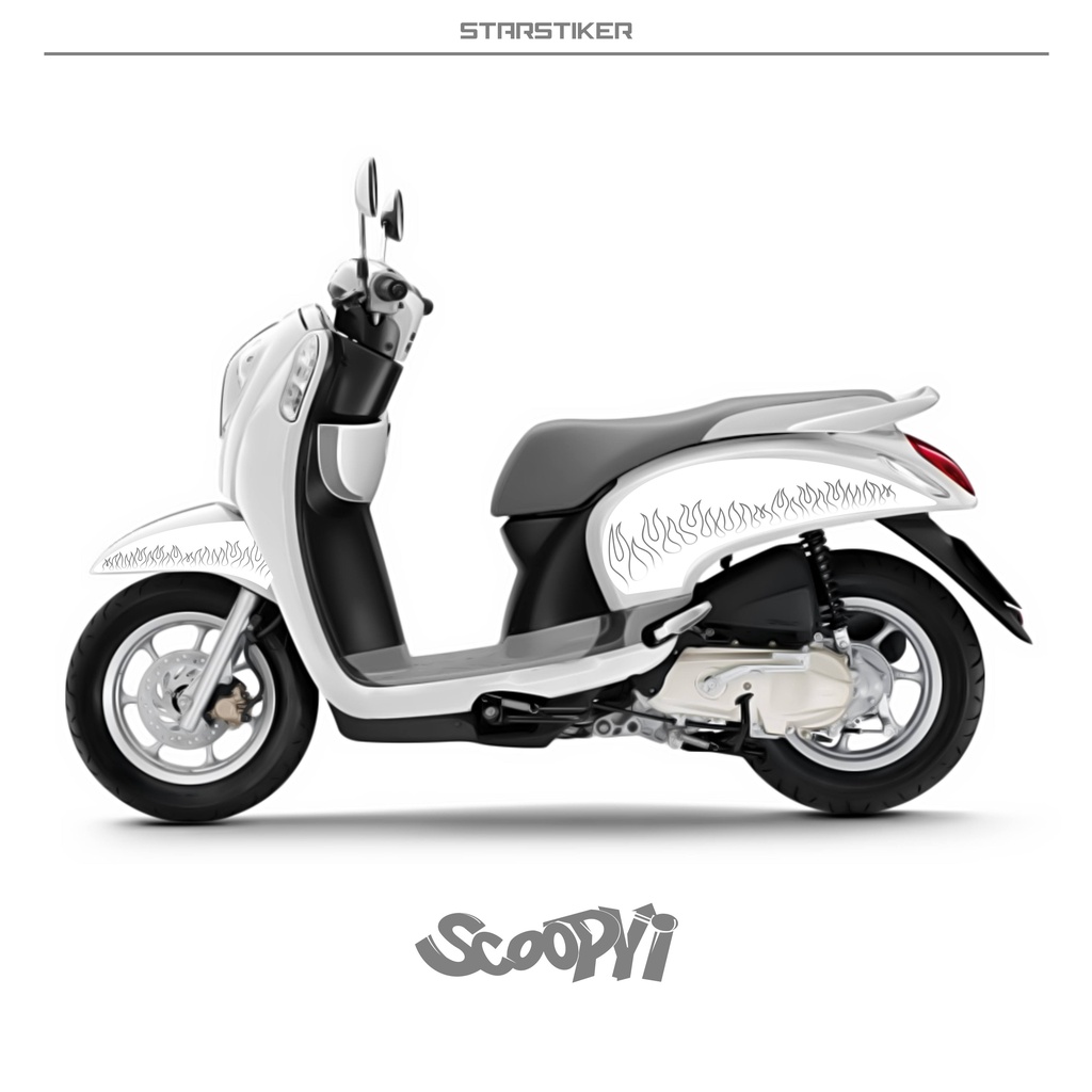 SCJ1 STRIPING SCOOPY STIKER STICKER HONDA SCOOPY S12 THAILAND STOCK DECAL SCOOPY S12 FLAME API SIMPL