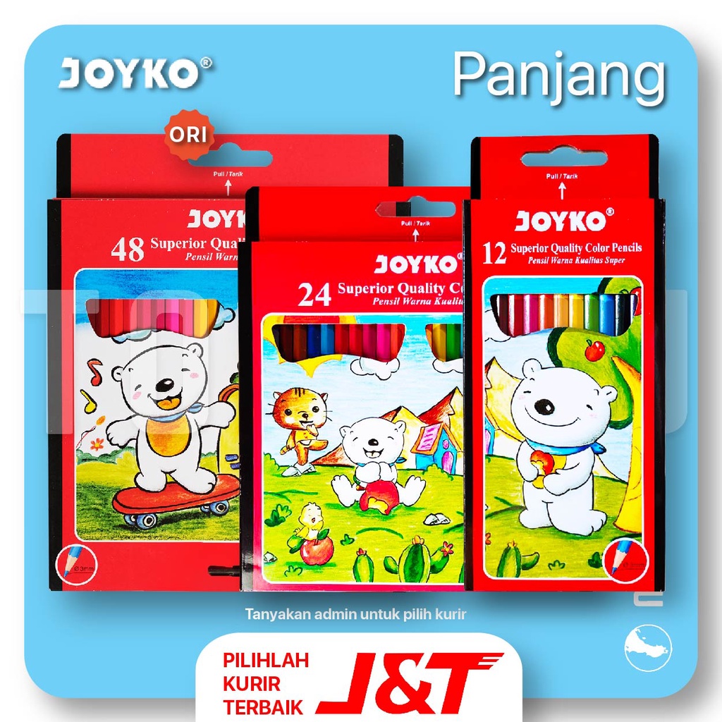 

Joyko Bear Classic Color Pencils - Pensil Warna Joyko 12-24-48