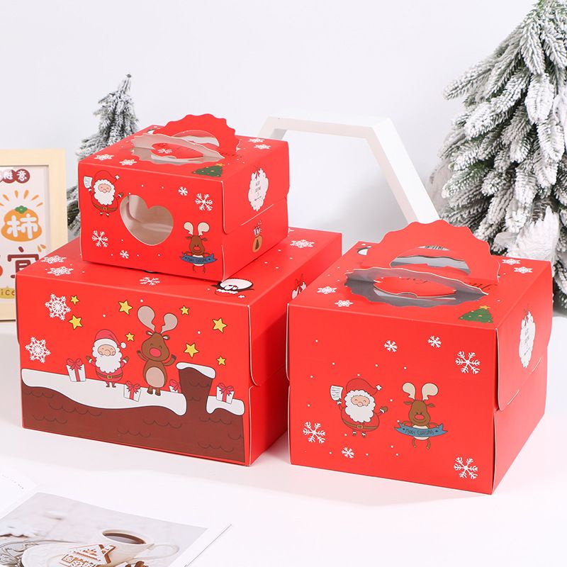KOTAK KUE NATAL 16x16/21X21/25x25 BOX CAKE/LAPIS/BROWNIES MERRY CHRISTMAS MEWAH