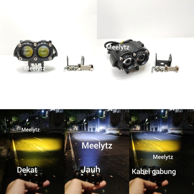 Lampu Tembak Sorot LED SQL 2 MATA 40 watt - Tipe laser Kuning putih