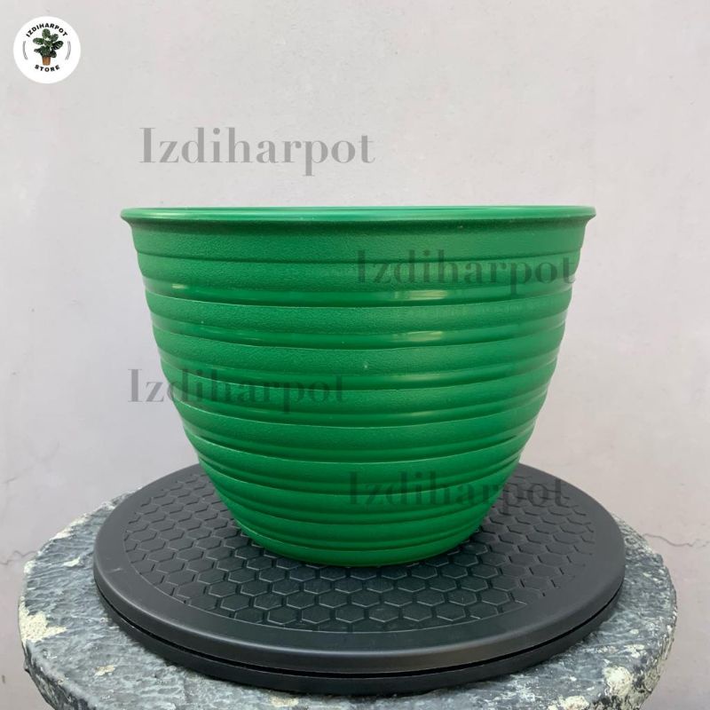 POT BUNGA TANAMAN MOTIF TAWON HIJAU 21CM BUDI JAYA - ORIGINAL 21 HIJAU