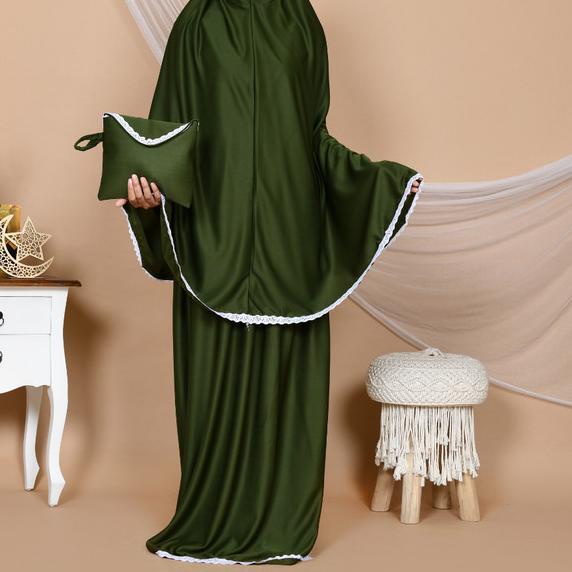 Mukena Siti Khadijah Signature Aluna - Ash Green - Abu-abu