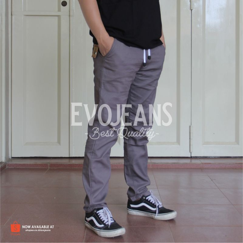 Celana Chino Panjang Pria Pinggang Kolor / Rip Karet Celana Panjang Pria Size 27 sampai 38