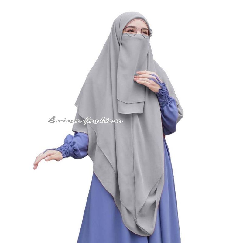 [Free Cadar 2Layer] Khimar Syari Segiempat Instan 2 Layer Kerudung Jilbab Hijab Instan Kekinian