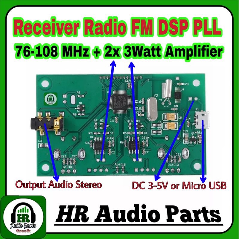 Modul Receiver DSP PLL Radio FM Digital Tuner Stereo 76-108MHz 2x3Watt