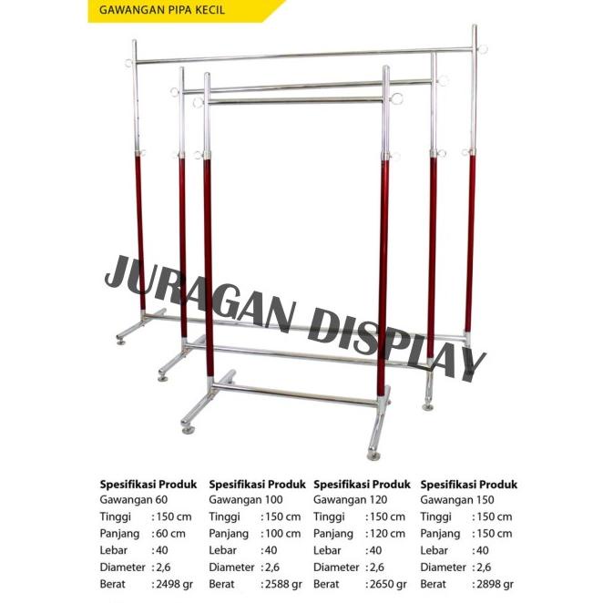 Gawang Mati Baju / Gantungan Baju- Roda Besi