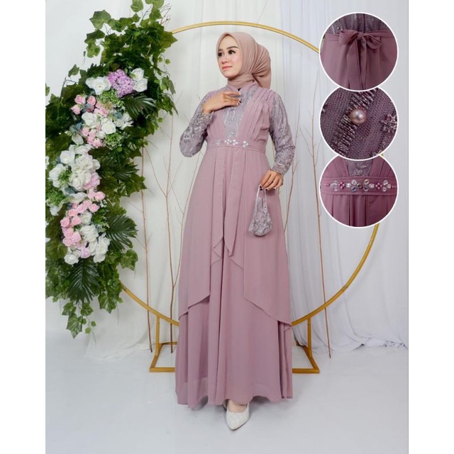Dress Pesta Mewah / Gamis Tile Jelita / Dress Seruty / Gamis Payet / Gamis / Gamis Kondangan / Gamis Tile / Dress Kondangan / Gamis Modern / Gamis Brokat / Gamis Wisuda / Gamis Kebaya / Gamis Mutiara / Dress