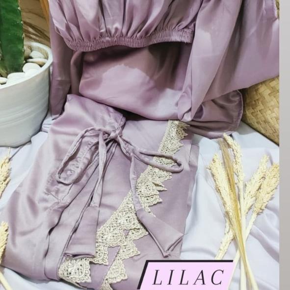 mukena satin silk premium - bw/putih