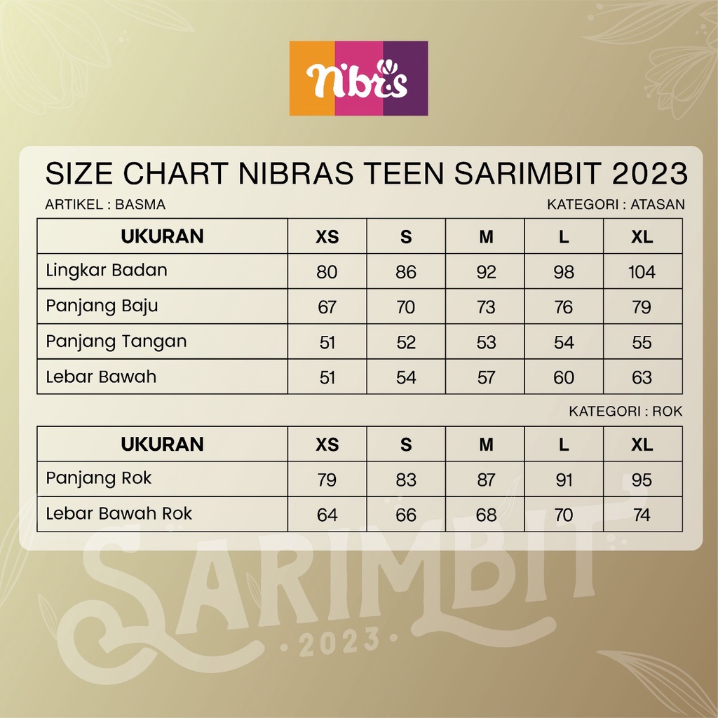 Nibras Sarimbit BASMA TEEN Setelan Remaja Baju Seragam Lebaran Keluarga Muslim