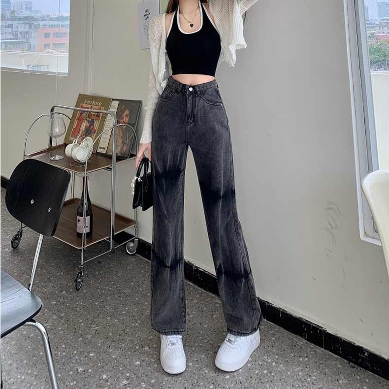 Korean Street Style Highwaist Kulot Celana Jeans Wanita Loose (realpict)