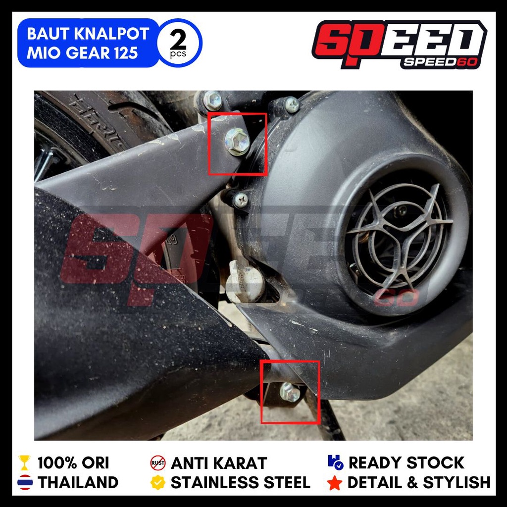 Baut Dudukan Knalpot Yamaha Mio Gear 125 Baut Probolt Thailand Stainless King Nut