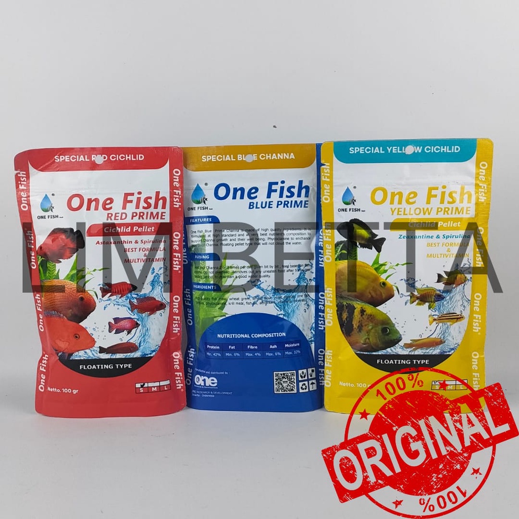 ONE FISH CICHLID PELLET 100 GRAM SMALL 1 MM / MAKANAN IKAN CICHLID