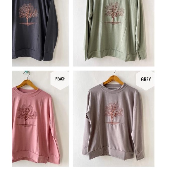 Blus kaos kekinian muslim buat cewe jumbo tree bordi