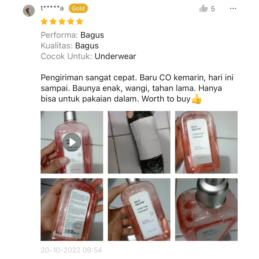 Milk Recipe Underwear Detergent - Sabun Cuci Pakaian Dalam Ampuh Membersihkan Noda Merah, Kumal dan Bakteri Pada Celana Dalam