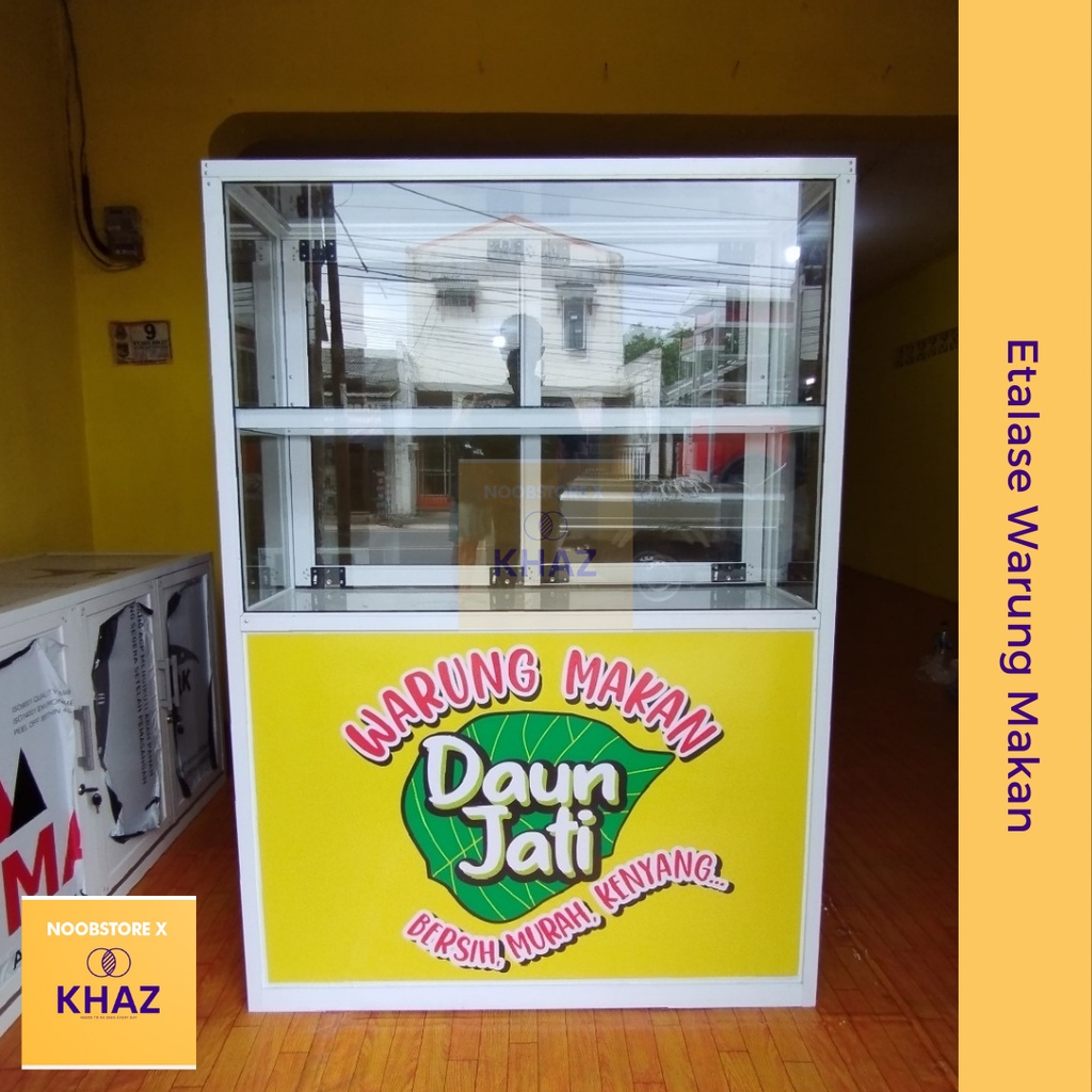 Etalase/Showcase Kaca Warung Makan Alumunium